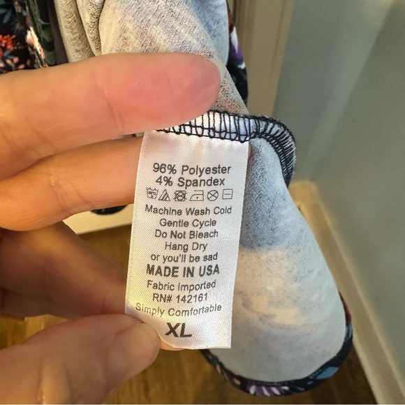 LulaRoe Dress Nicole Dark Floral Multicolor Fit & Flare 3/4 Sleeve Size XL - Picture 8 of 13